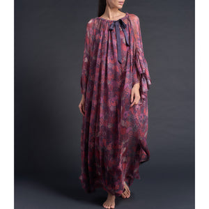Alba Caftan in Liberty Crinkle Chiffon - Midnight