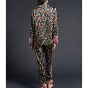 Serena Pajama Pant in Black Lockwood Liberty Print Silk Charmeuse