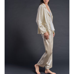 Annabel Pajama Top in Topaz Silk Charmeuse