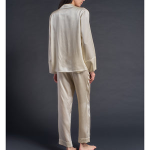 Annabel Pajama Top in Topaz Silk Charmeuse