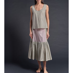Ariadne Bias Cut Shell in Mary Anning Liberty Print Cotton