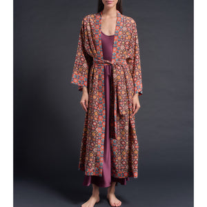 Asteria Kimono Robe in Cecil Liberty of London Print Silk Crepe De Chine