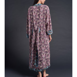 Asteria Kimono Robe in Pink Kaleidoscope Liberty of London Print Silk Crepe De Chine