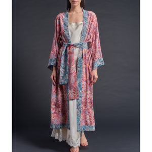 Juno Slip Dress in Topaz Silk Charmeuse with Lace