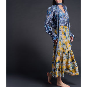 Isobel Blouse in Stately Bouquet Liberty Print Silk Charmeuse