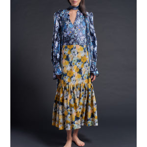Isobel Blouse in Stately Bouquet Liberty Print Silk Charmeuse