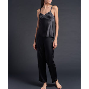 Pandora Camisole in Black Silk Charmeuse
