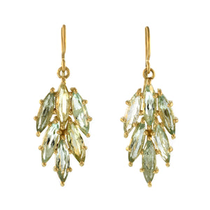 Marquise Aquamarine Cluster Drop Earrings