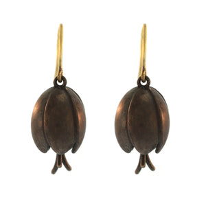 The Blackened Sterling Silver Tulip Drop Earrings