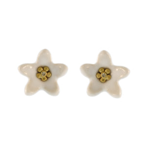 LFrank + Carey Lowell - Dogwood Flower Stud Earring with Diamond Accent