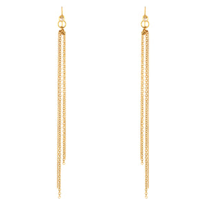 Long Chain Drop Earrings with Diamonds