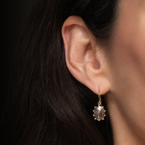 Elongated Cushion Diamond Slice Earrings