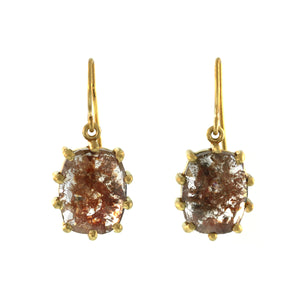 Elongated Cushion Diamond Slice Earrings