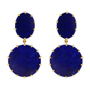 The Lapis Two Stone Drop Earrings