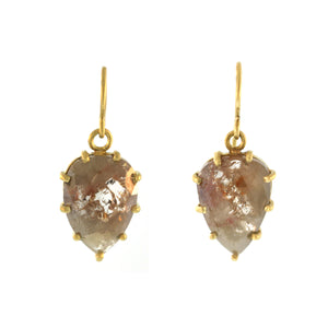 The Pear-shaped Diamond Slice Earrings