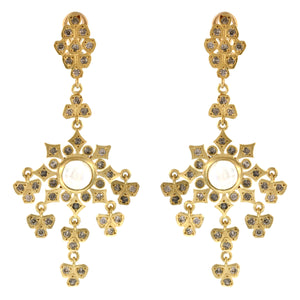 The Moonstone + Grey Diamond Spanish Armada Earrings