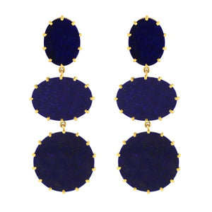 The Lapis 3 Stone Drop Earring