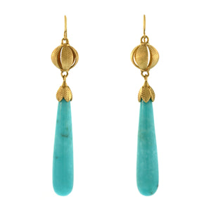 The Turquoise Lotus Drop Earring
