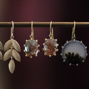 Elongated Cushion Diamond Slice Earrings