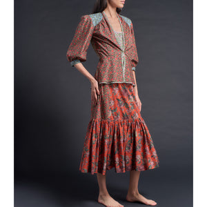 Elena Jacket in Red Synchronise Liberty Print Cotton Tana Lawn