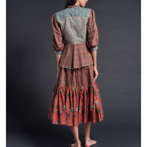 Elena Jacket in Red Synchronise Liberty Print Cotton Tana Lawn