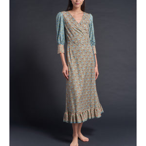 Hestia Wrap Dress in Colorfields Liberty Cotton Tana Lawn