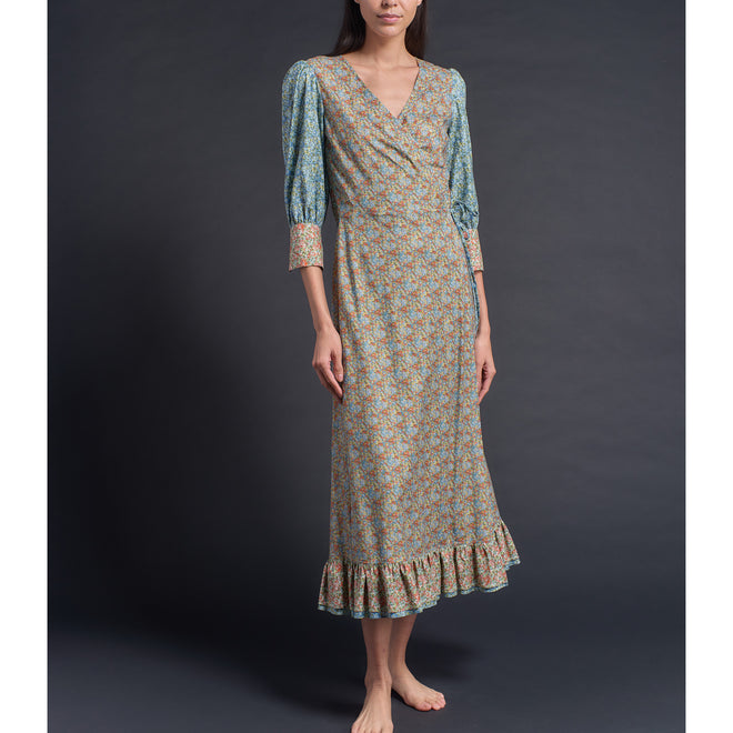 Hestia Wrap Dress in Colorfields Liberty Cotton Tana Lawn