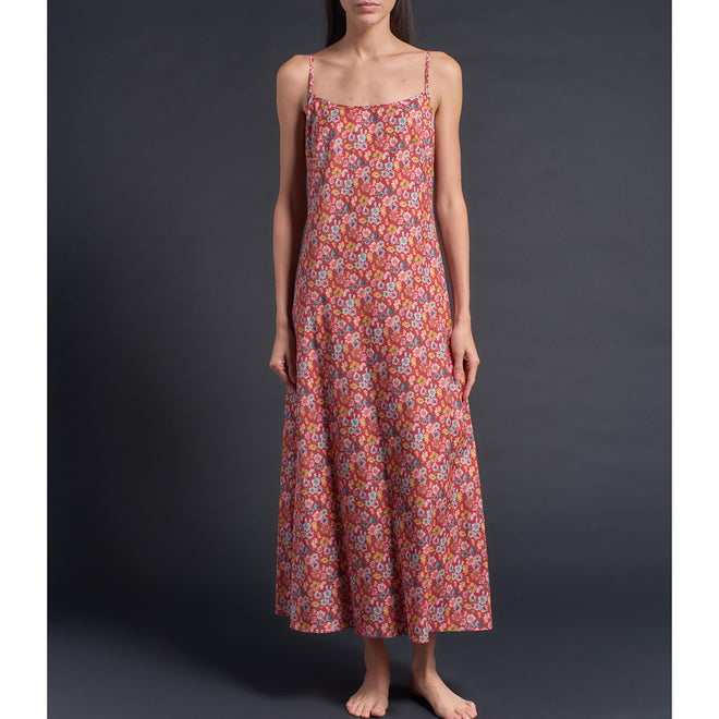 Juno Slip Dress in Red Cosmos Liberty Cotton Tana Lawn