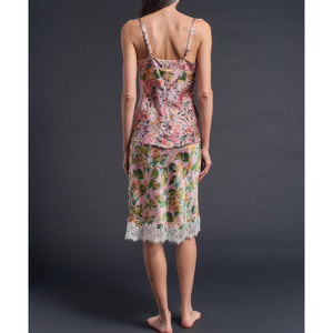 Kali Half Slip in Pink Osterley Liberty Print Silk Charmeuse with Lace