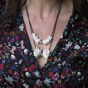 LFrank + Carey Lowell - Small Porcelain Floral Vertebrate Necklace