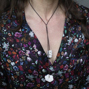 LFrank + Carey Lowell - Asymmetrical Porcelain Floral Lariat