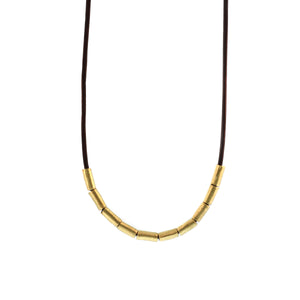 A Gold Tube Bead Necklace