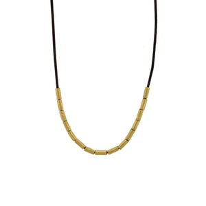 A Gold Tube Bead Necklace
