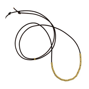 A Gold Tube Bead Necklace