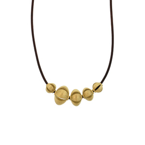 A Mixed Gold Lotus Bead Necklace