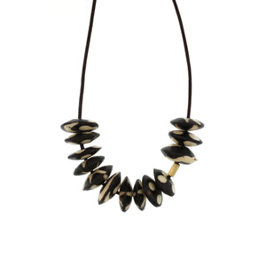 A Batik Dyed Black + White Bead Necklace