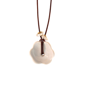 LFrank + Carey Lowell - Porcelain Camellia Flower Bead Pendant