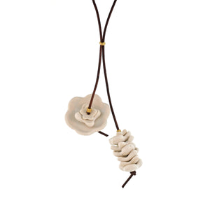 LFrank + Carey Lowell - Asymmetrical Porcelain Floral Lariat