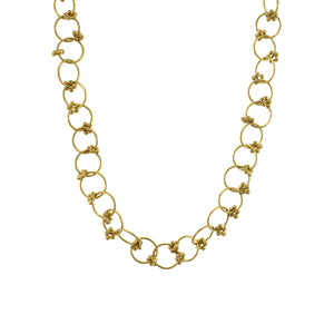A Handmade Loop Chain with Flower Beads