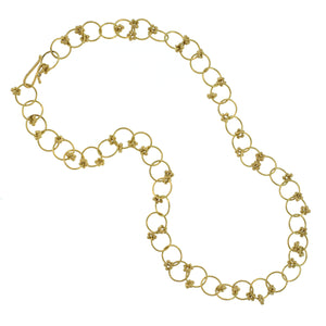 A Handmade Loop Chain with Flower Beads