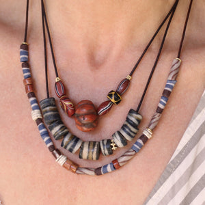 An African Clay & Shell Bead Necklace