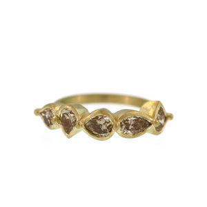 A Five Stone Cognac Diamond Ring