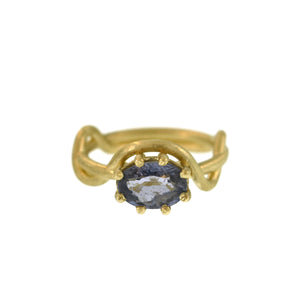 A Blue Sapphire Ribbon Ring