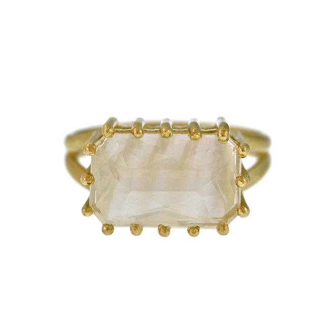A Faceted Moonstone Ring