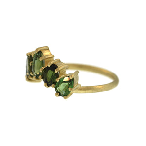 A Green Tourmaline Crown of Leaves Ring