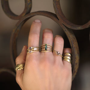 A Green Tourmaline Vertebrate Ring