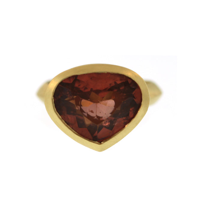 A Molded Pink Pear Shaped Tourmaline Ring - 10th Anniversary Edition