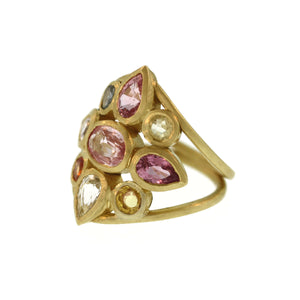 A Pastel Sapphire Medallion Ring
