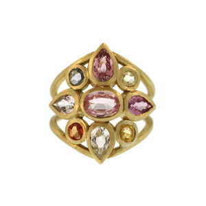 A Pastel Sapphire Medallion Ring