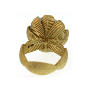 A Baroque Pearl Lotus Leaf Ring
